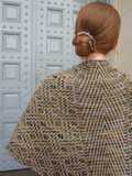 detail of mosaic stitches on large Alfarería shawl
